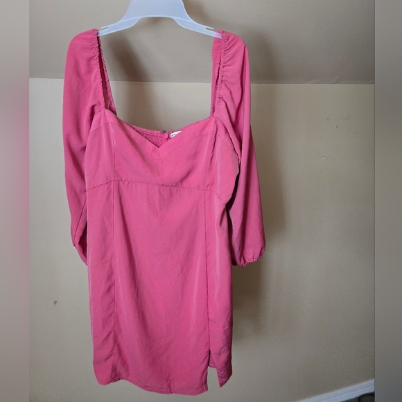 Abercrombie & Fitch Pink Long Sleeve Corset Seamed Mini Dress - Picture 2 of 8